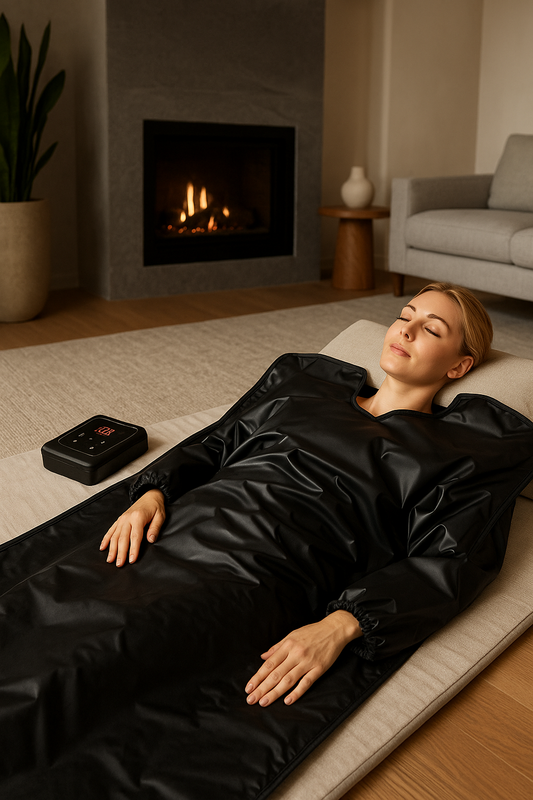 Infrared Sauna Blanket with Sleeves & Wraps – 90°–180°F | Home Detox & Recovery Kit